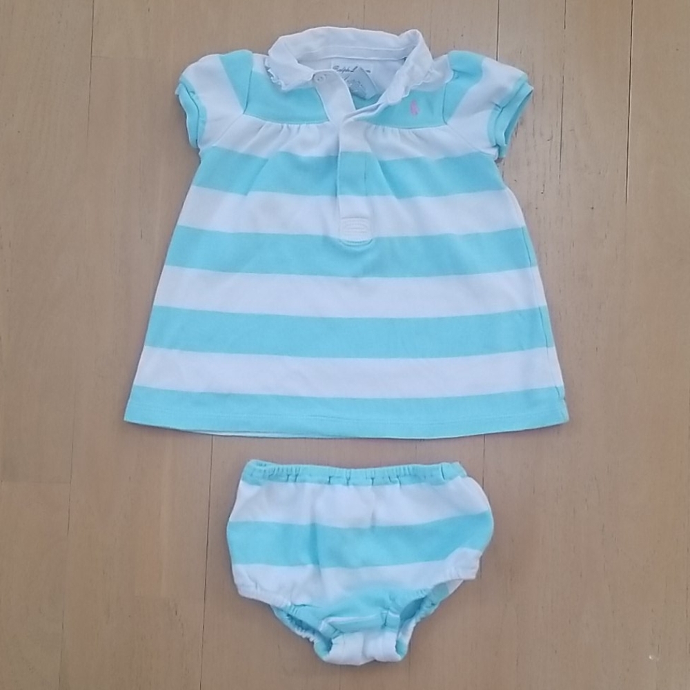 Ralph Lauren Baby Stripe RugbyDress & Bloomers